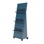 Prospektständer fahrbar, 135 cm hoch, 50x35 cm (B/T),  6 Ablagen 